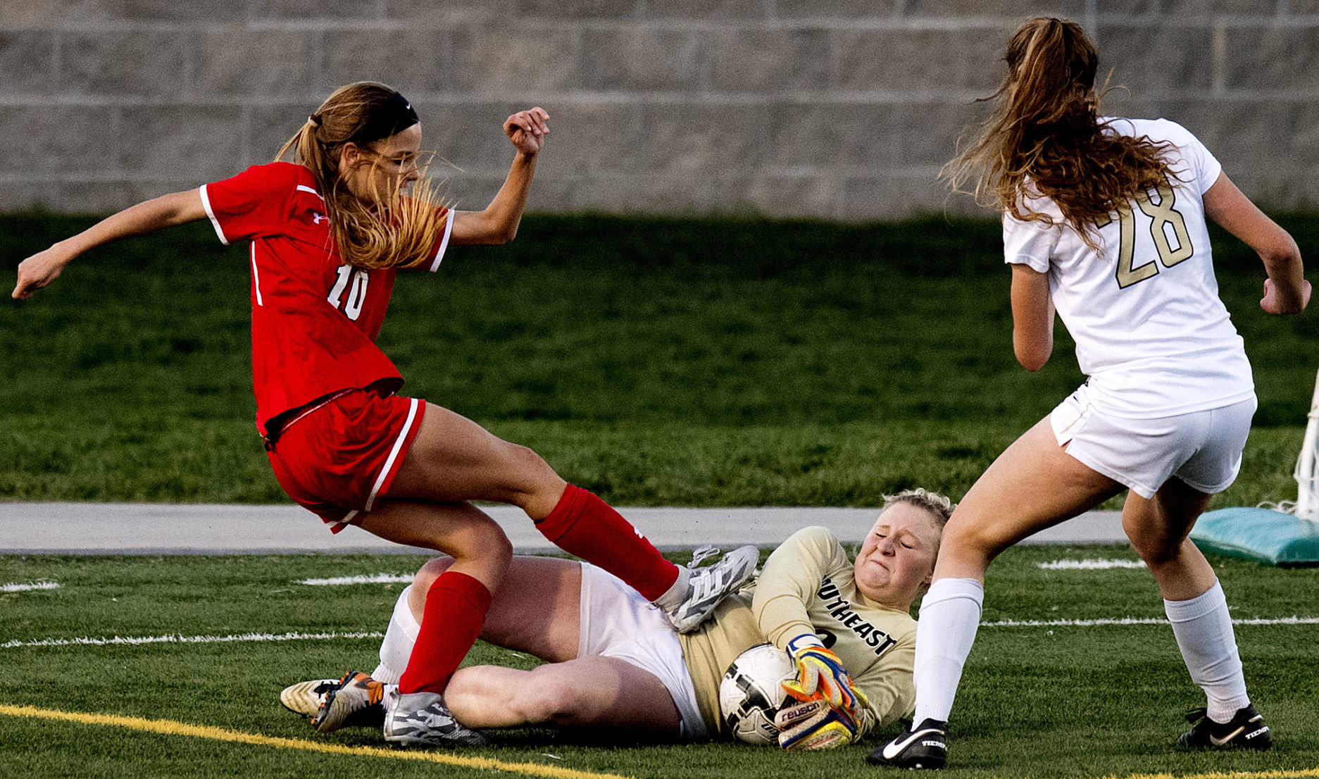 Millard South vs. Southeast, A-7 district girls soccer, 5/4